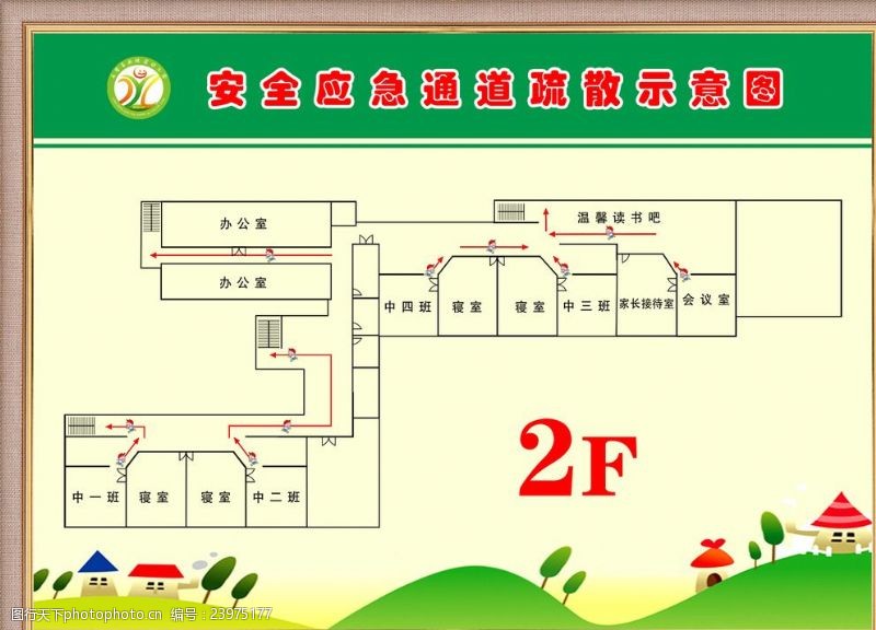 应急示意图安全应急通道疏散示意图