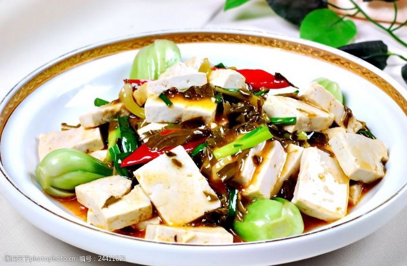 中式蔬菜名片浆水菜炒豆腐