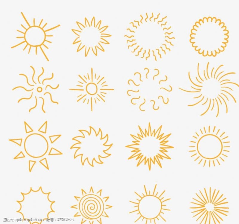 炎热夏季抽象太阳图标