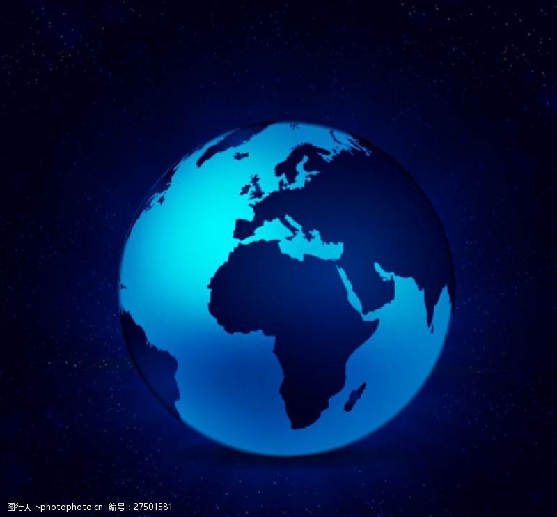 星空海报立体蓝色地球矢量素材
