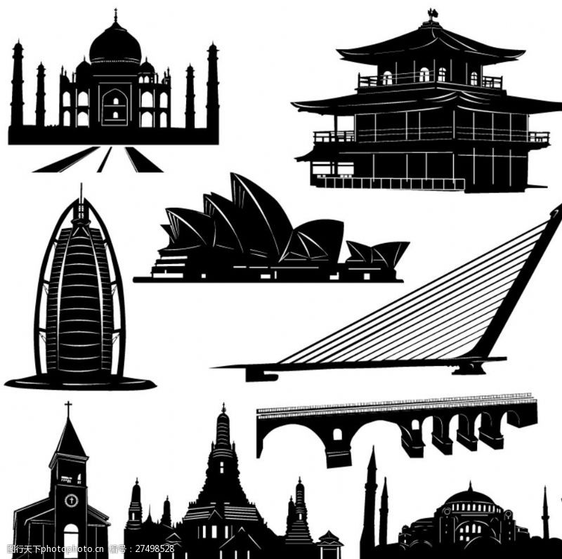 泰国旅游海报世界各地著名建筑
