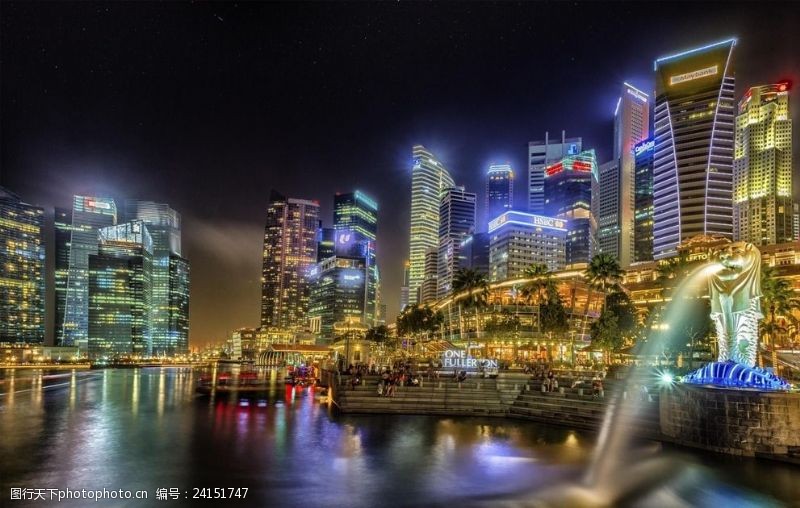 海港大酒楼新加坡滨海湾夜景