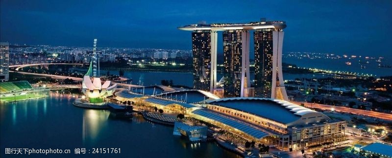 上海旅游新加坡滨海湾夜景俯瞰