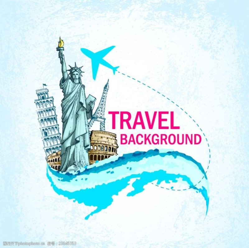 旅行矢量素材环球旅行海报矢量素材