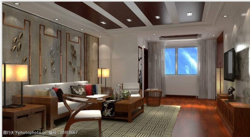 卧室3d效果图中式客厅创响广告