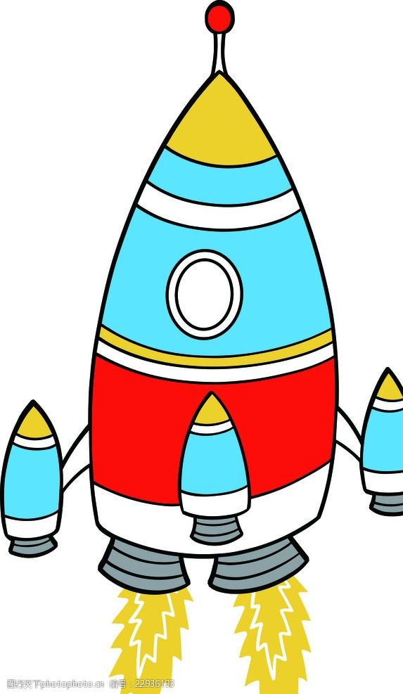 卡通飞机火箭