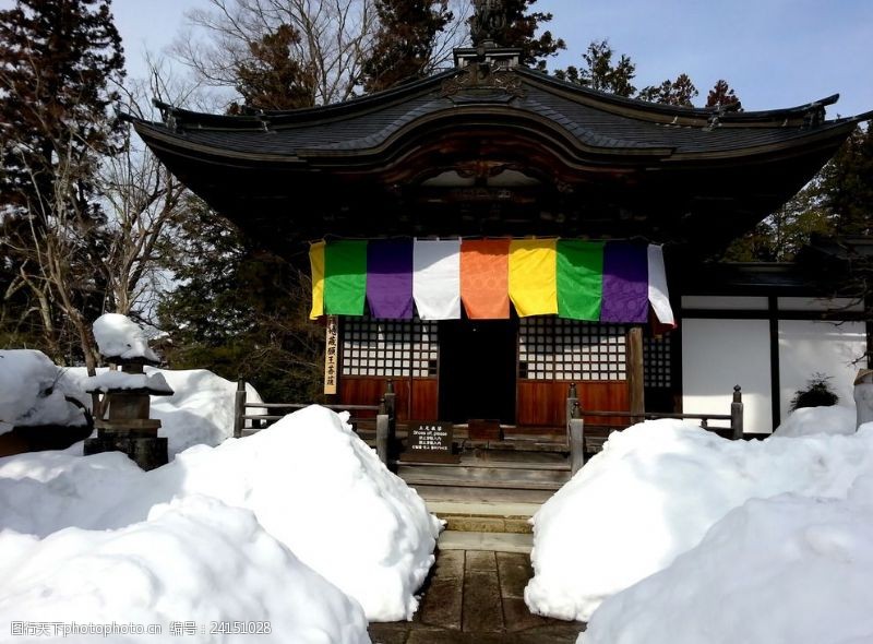 各国文化风情日本神社古建雪景