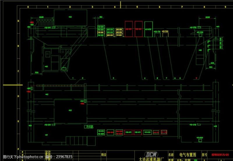 空调系统图电气布置图CAD机械图纸