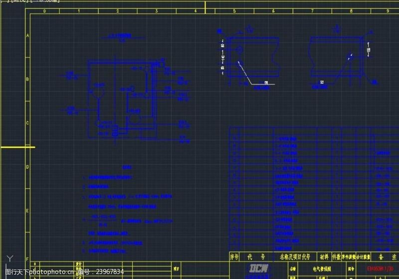 空调系统图电气管线图CAD机械图纸