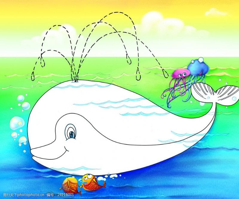 大海鲸鱼涂色大鲸