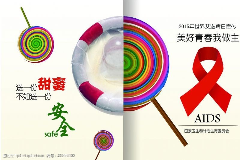 棒棒糖艾滋病宣传海报