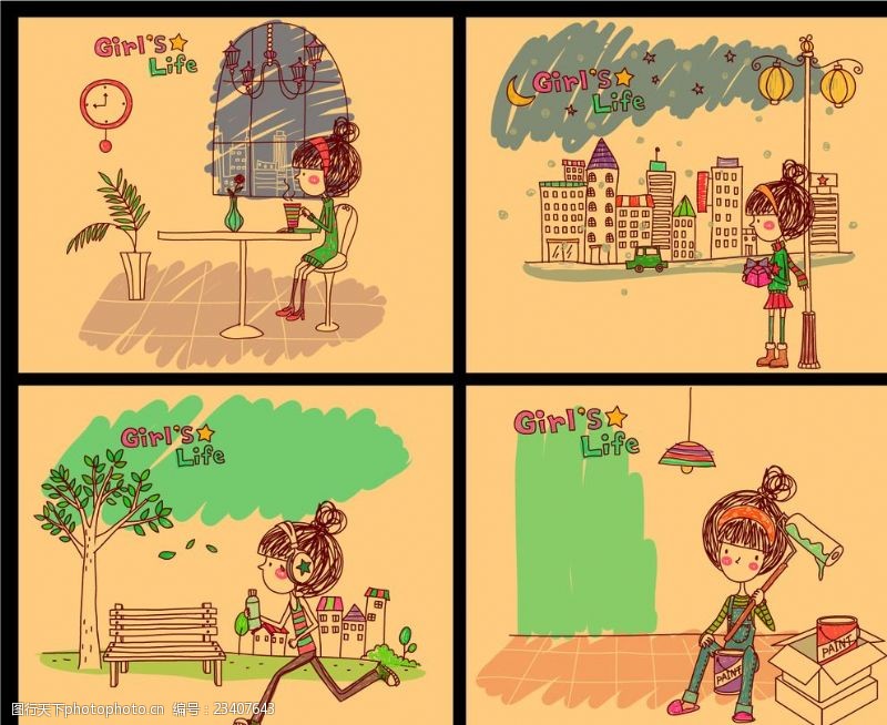 日本纪念活动卡通人物女孩生活