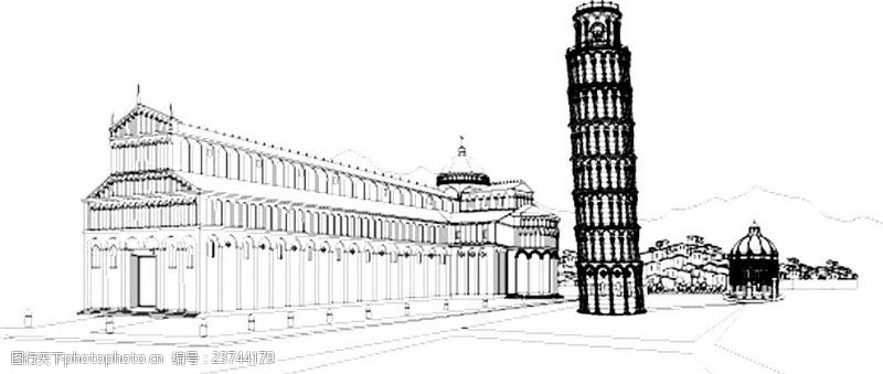 世界著名建筑物比萨斜塔意大利