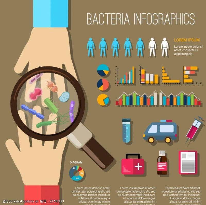 防治细菌预防与治疗信息图