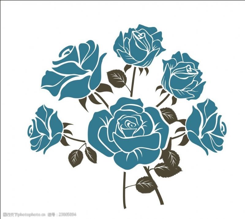 花束素材蓝色玫瑰花