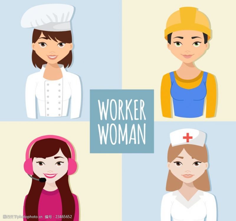 卡通护士职业女性