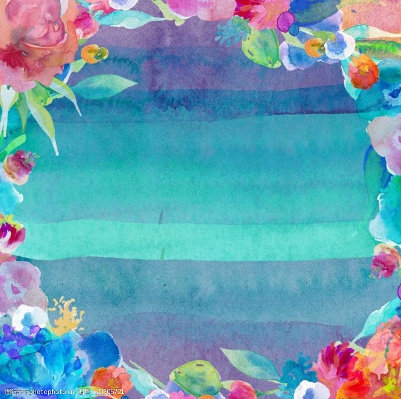 300dpi水彩抽象花卉底纹背景