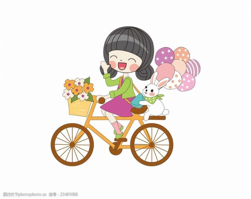 骑自行车骑车的小女孩