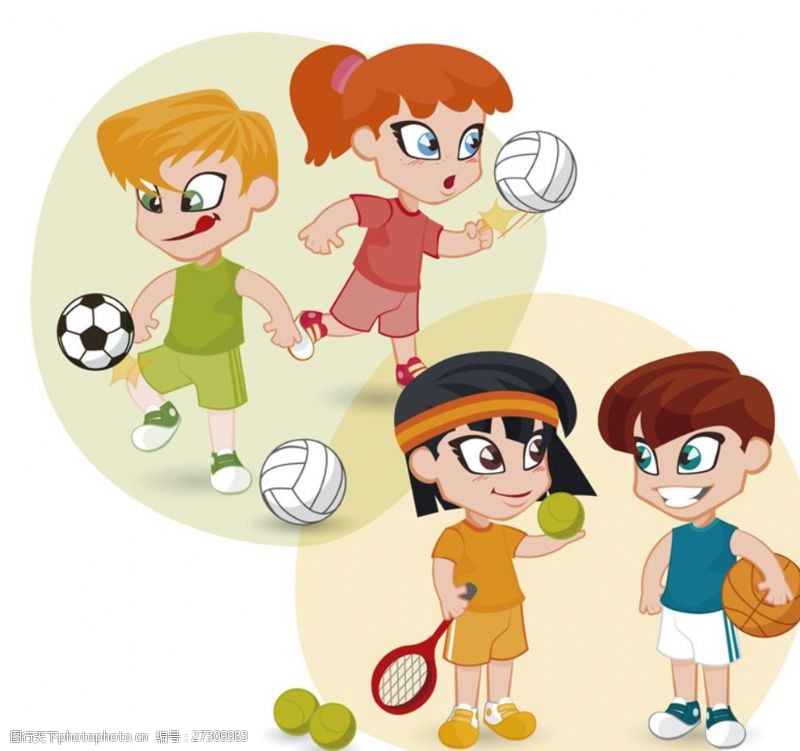 足球篮球卡通运动儿童