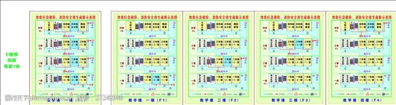 应急示意图各楼层安全逃生疏散图