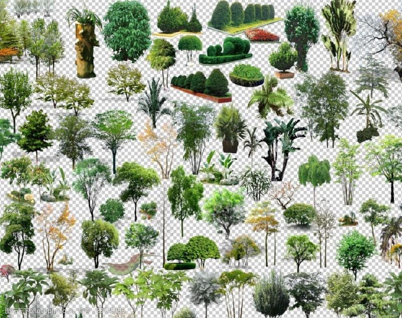 景观设计效果图园林景观效果图植物ps素材