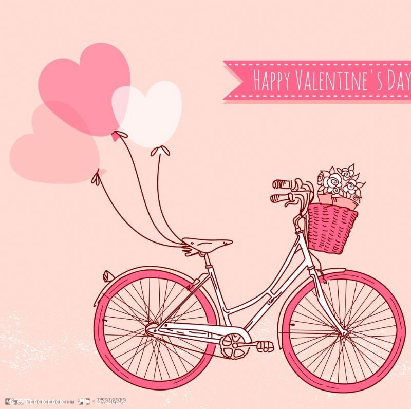 七夕之恋粉红色的自行车