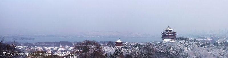 屏障杭州西湖雪景