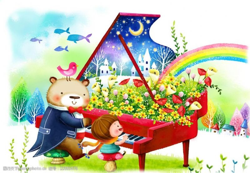 大玩家小熊弹钢琴