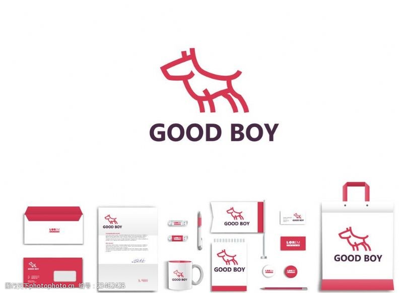 创意手提袋宠物狗logo