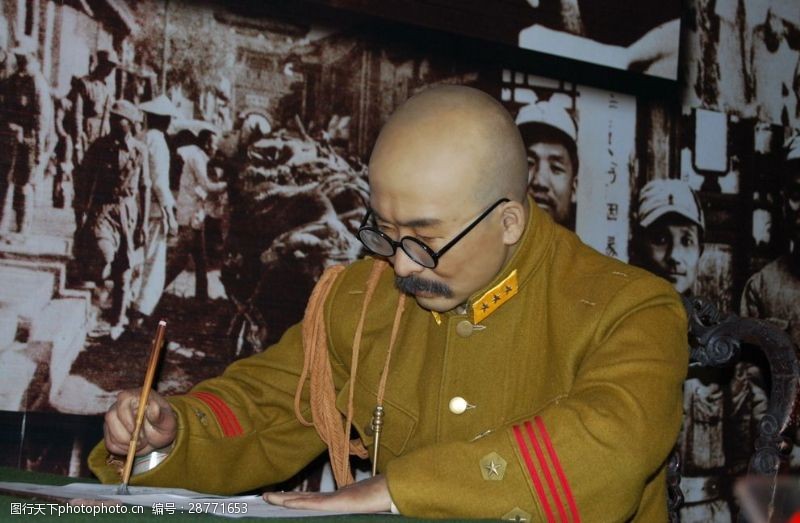 泉州闽台缘博物馆签署投降书日军蜡像