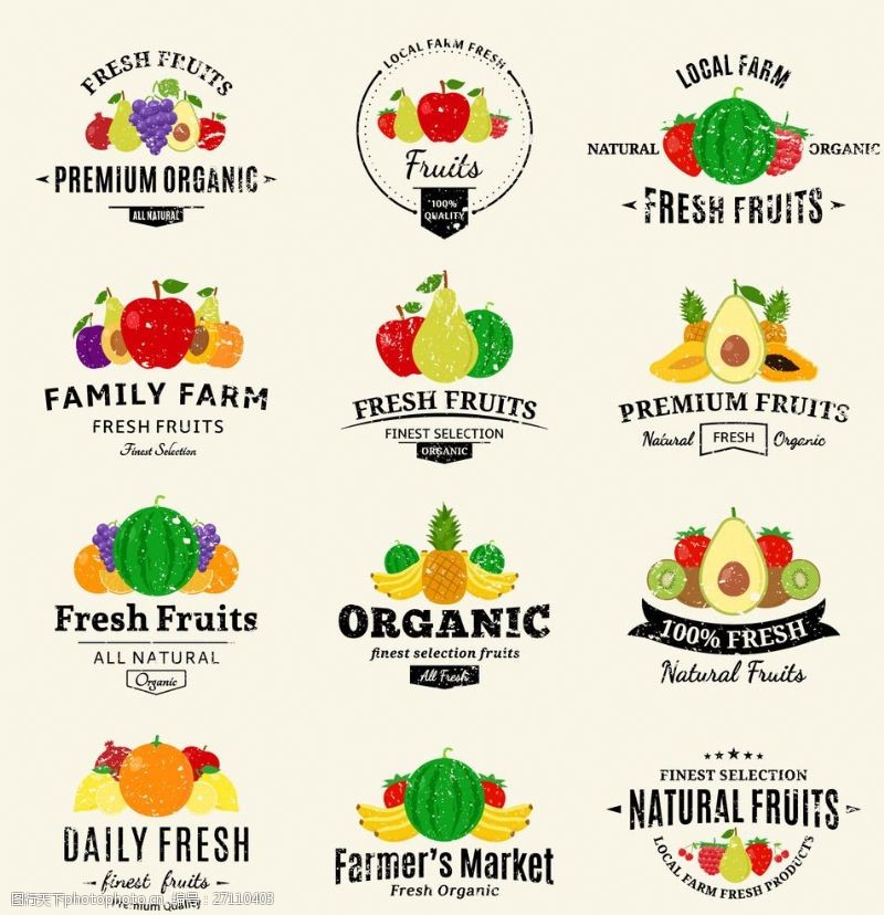 果汁水果标签水果标签