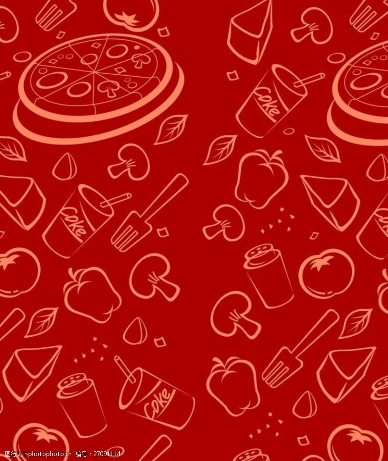 披萨剪影美食背景