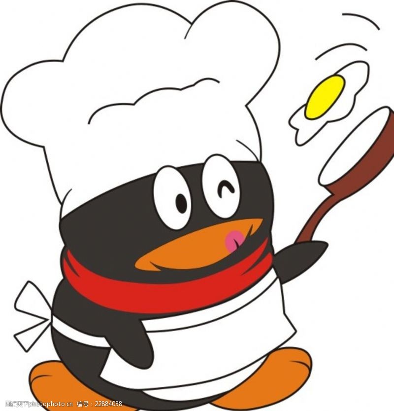 卡通鸡企鹅厨师