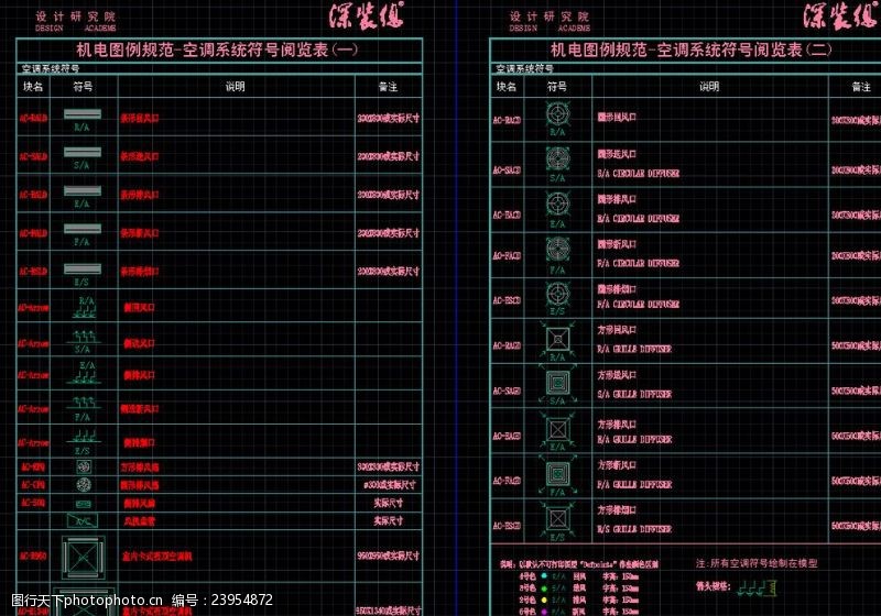 空调系统图cad图库空调规范空调平面