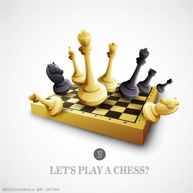 对弈精美国际象棋矢量素材