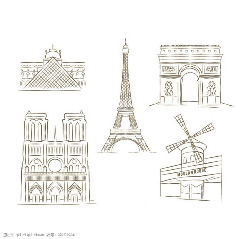埃舍尔手绘巴黎著名建筑