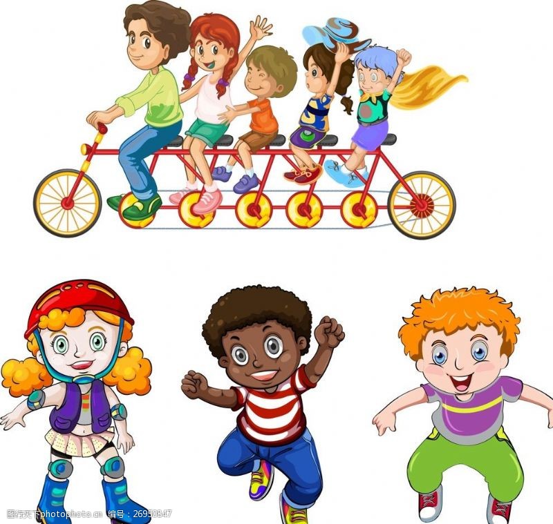 学自行车的小孩儿童表演自行车赛