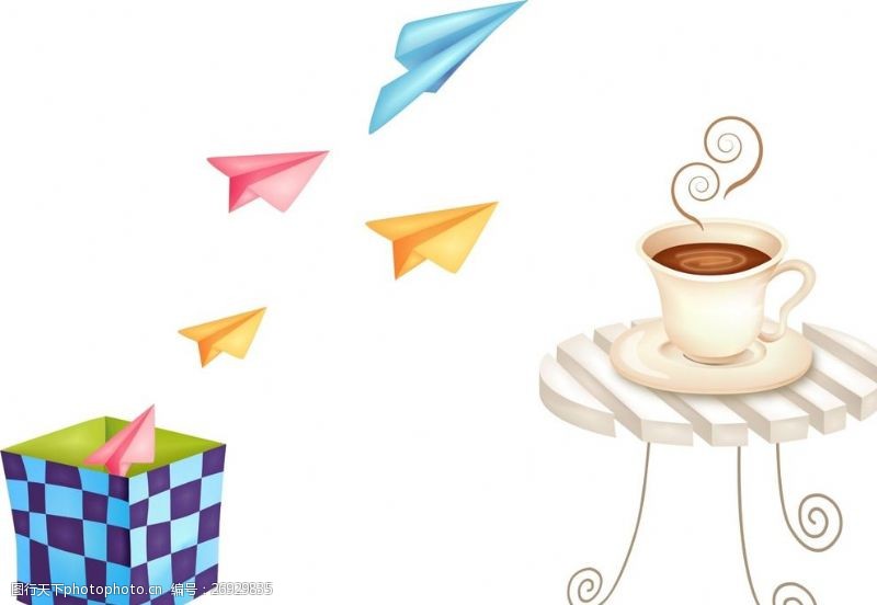 时尚飞机盒咖啡桌纸飞机