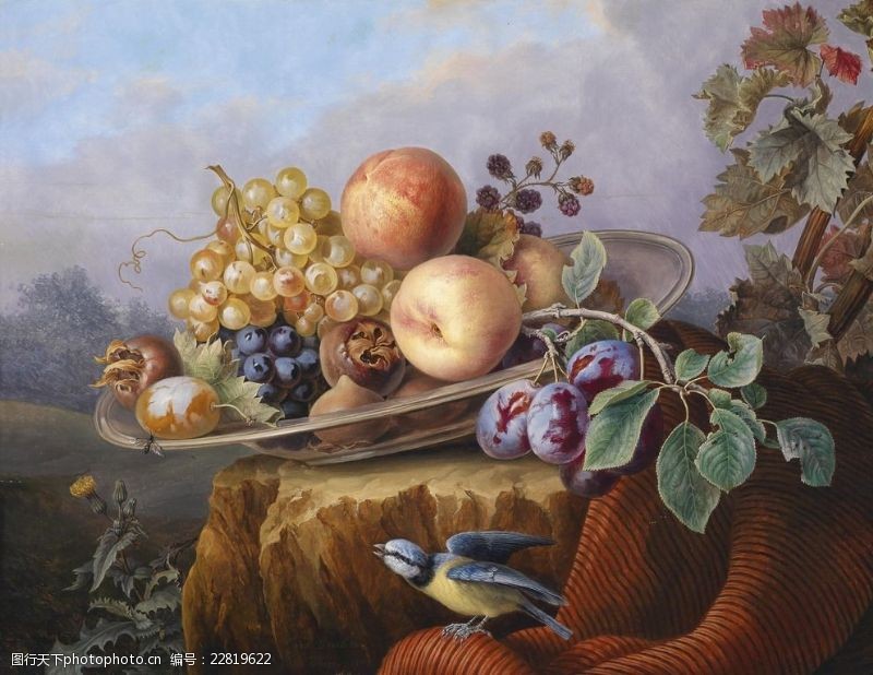 油画风格欧洲水果油画
