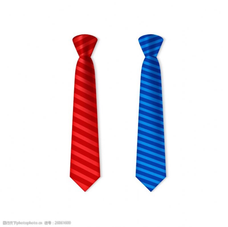 蓝色领子红色和蓝色条纹领带矢量图