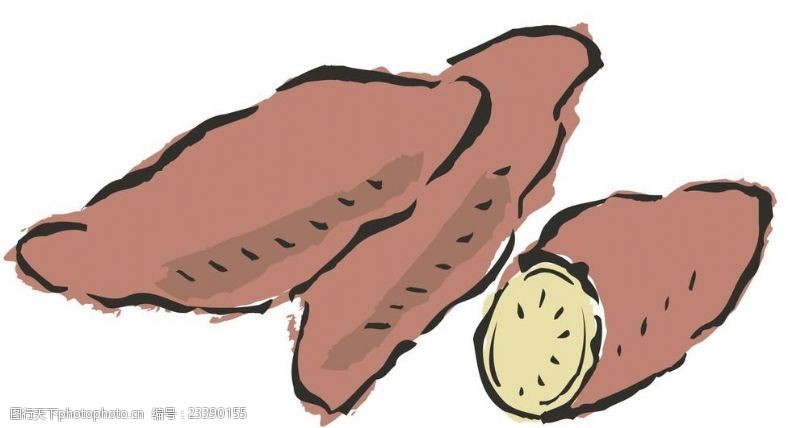 卡通菜单红薯