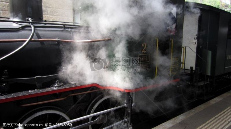 烟机特写冒烟的火车头