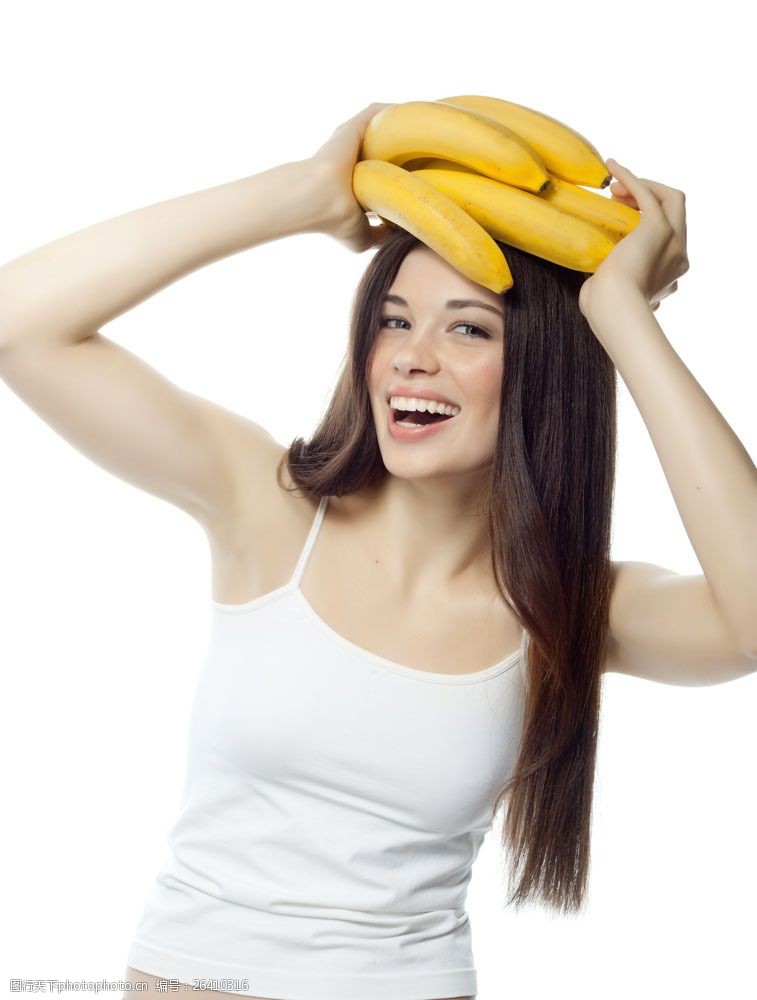 减肥的美女手拿香蕉的美女图片