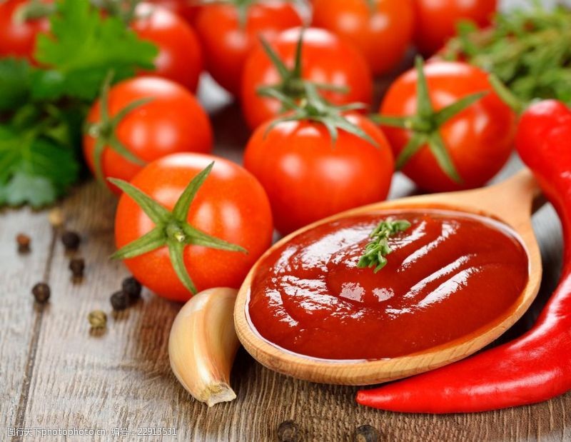 红辣椒素材西红柿番茄酱