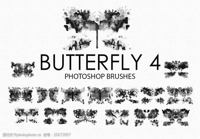 彩色蝴蝶笔刷15个高品质免费的水彩蝴蝶Photoshop艺术蝴蝶素材下载