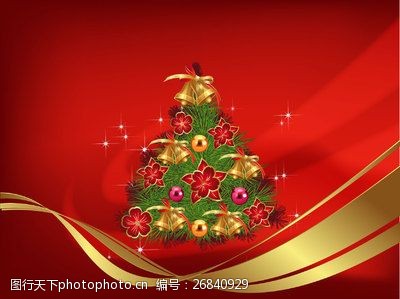 摘要红色抽象背景装饰圣诞树