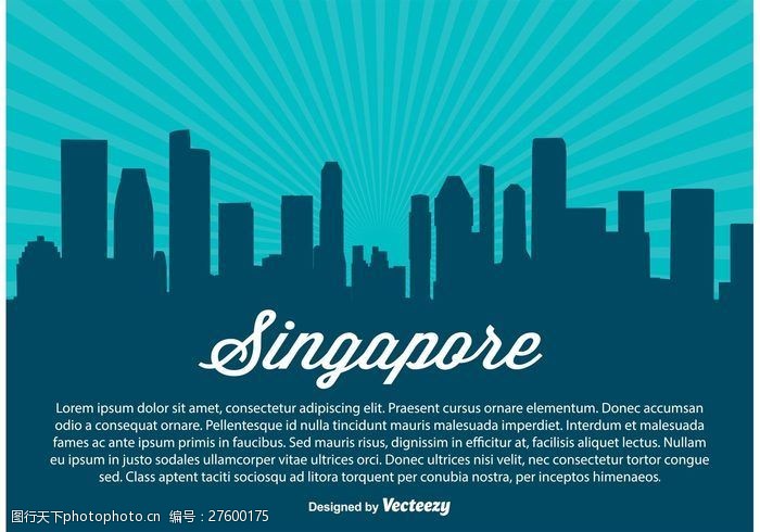 新洲图标新加坡的天际线图