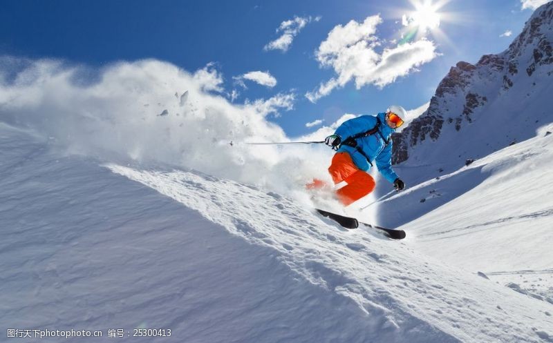 滑雪场炫酷滑雪图片