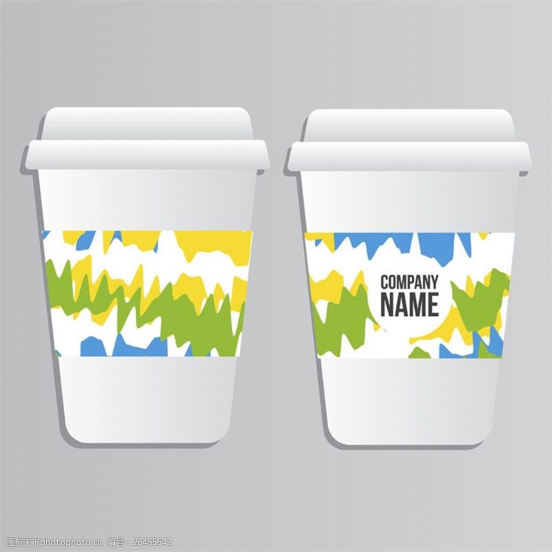 杯子模板模板下载彩色咖啡杯设计图片