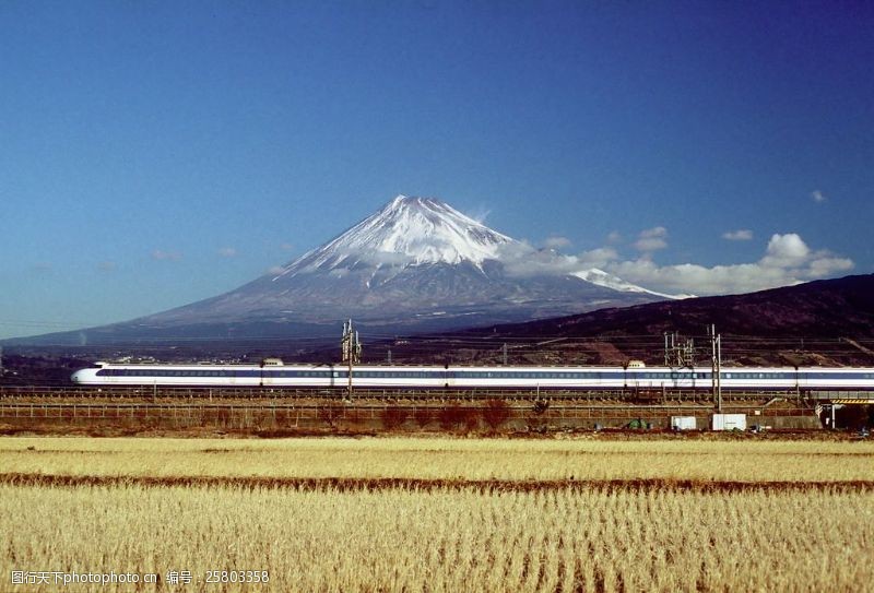 山火日本富士山风景图片